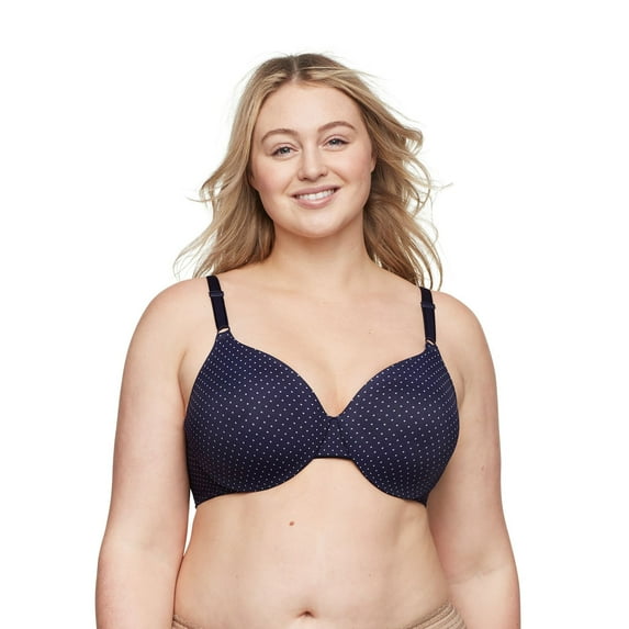 Warners This Is Not A Bra™ Cushioned Underwire Lightly Lined T-Shirt Bra 1593 Color: Mini Dot Evening Blue Size: 34 B