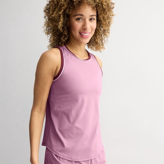 Women's Tek GearĀ® Piped Tank Top Color: Grape Shade Size: SMALL