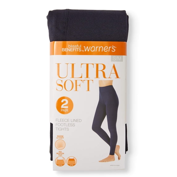 Warners Women's Footless Fleece Lined Tight (2-Pack)