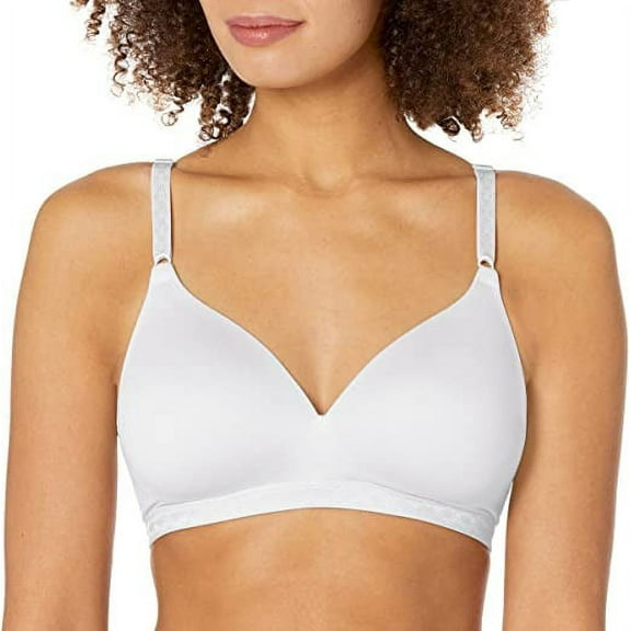 Warners Womens Plus Size Simply Perfect Super Soft Wireless Lightly Lined Comfort Bra Rm1691t 40B White