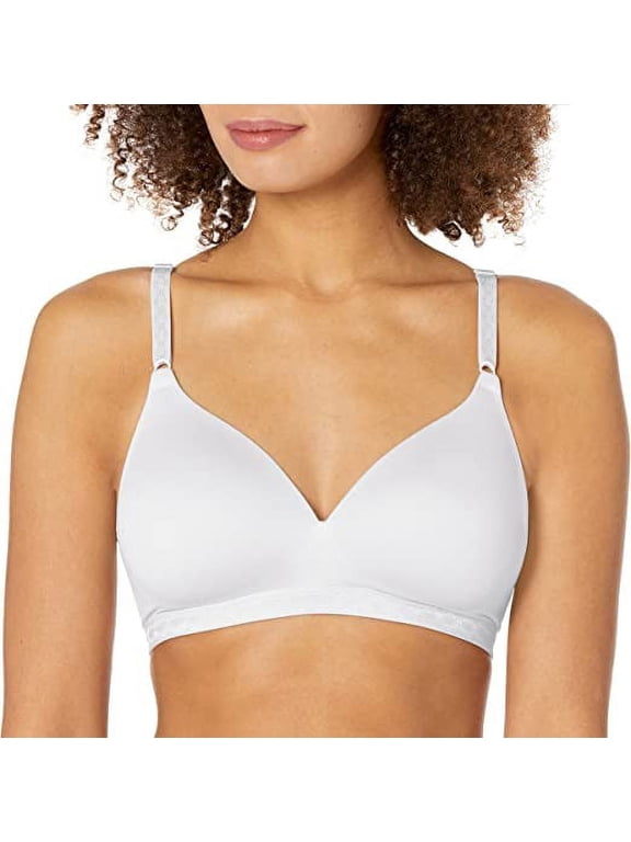 Womens Plus Size Simply Perfect Super Soft Wireless Lightly Lined Comfort Bra Rm1691t 40B White