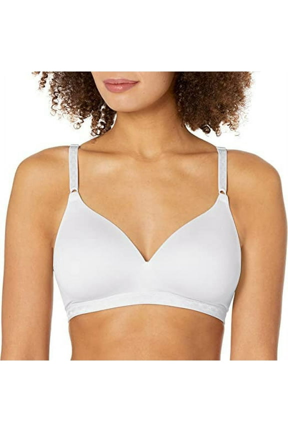 Womens Plus Size Simply Perfect Super Soft Wireless Lightly Lined Comfort Bra Rm1691t 40B White