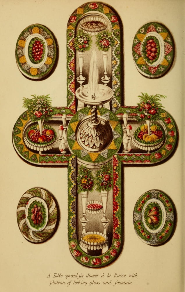Warnes Model Housekeeper 1882 A Table Spread for Dinner Canvas Art - (24 x 36)