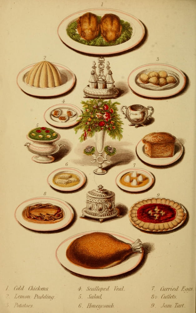 Warnes Model Housekeeper 1882 Sweet & Savoury Dishes Canvas Art - (24 x 36)