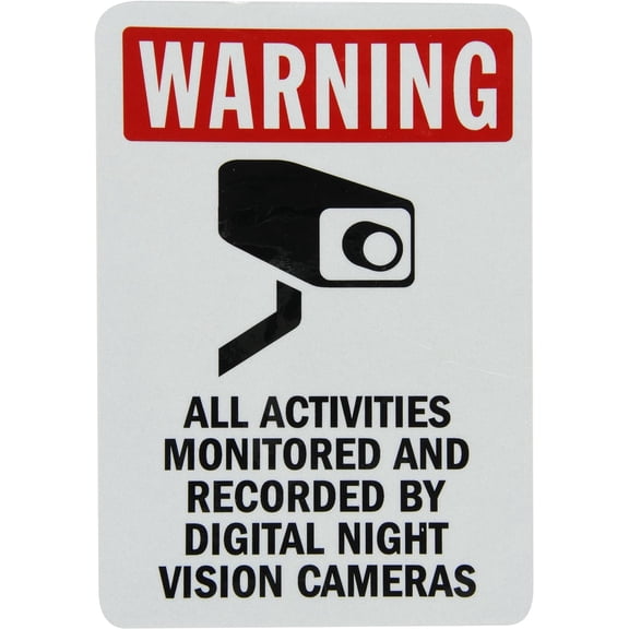 Warning - All Activities Monitored and Recorded by Digital Night Vision Cameras Sign | 10" x 14" 3M Reflective Aluminum