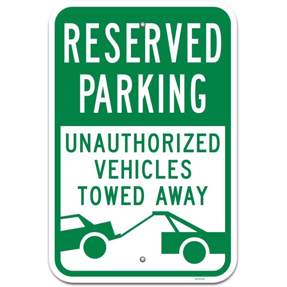 Warning Aluminum Reserved Parking Vehicles Towed Metal Tin Sign White Rust-Free Bold Text Parking Enforcement Zone 8X12 Inch Garage Recreation Shop Hunting Private Warehouse Loading Dock Commercial