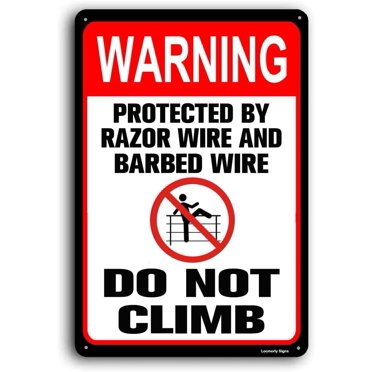 Danger Protected By Razor Wire And Barbed Wire Do Vector Image