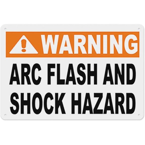 Warning Arc Flash & Shock Hazard Sign Aluminum Tin Warning Signs for Home Outdoor Garden 8X12 Inches