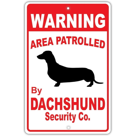 Warning Area Patrolled Wall Art Mounted Portable Novelty Tin Metal Sign 12"x8"