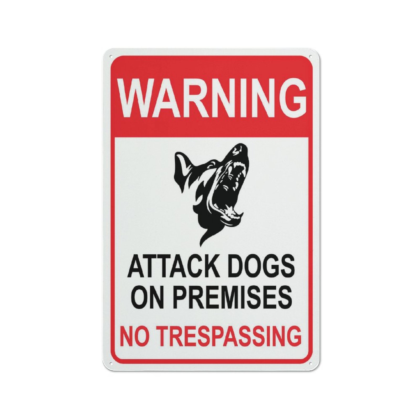 Warning Attack Dogs On Premises No Trespassing Sign 12" X 8", Pre