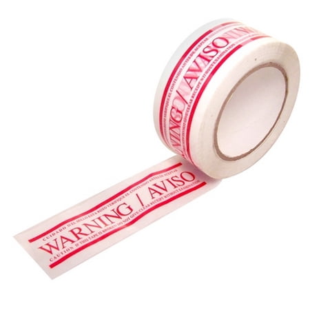 Warning-Aviso White Carton Sealing Tape 2 X 110 Yard Roll