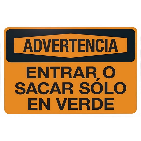 Warning Back In Or Pull Out On Green Spanish Warning Sign - 8"x12" Truck Safety Security Metal Sign for Home Business Outdoor Indoor Garage Street Wall, Bilingual Truck Zone