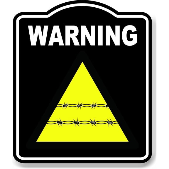 Warning Barbed Fence Risk Caution OSHA Danger BLACK Aluminum Composite Sign, 8.5"x10"