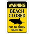 thumbnail image 1 of Warning Beach Closed Due to Shark Sighting Sign, 1 of 1