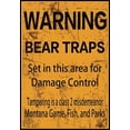 thumbnail image 1 of Warning Bear Traps Montana Metal Sign Warn Beware Caution Hunting Cabin Tin Sign 8x12 Inches, 1 of 4