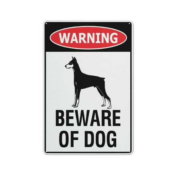 Warning Beware Of Dog Doberman Sign Outdoor Metal Sign - 12 X 8 Metal Signs For Business, Workplace, Office, Home, Delivery Signs, Road Signs, Garden Signs