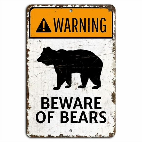 Warning Beware Of Bears Rustic Sign - Outdoor Adventure Decor