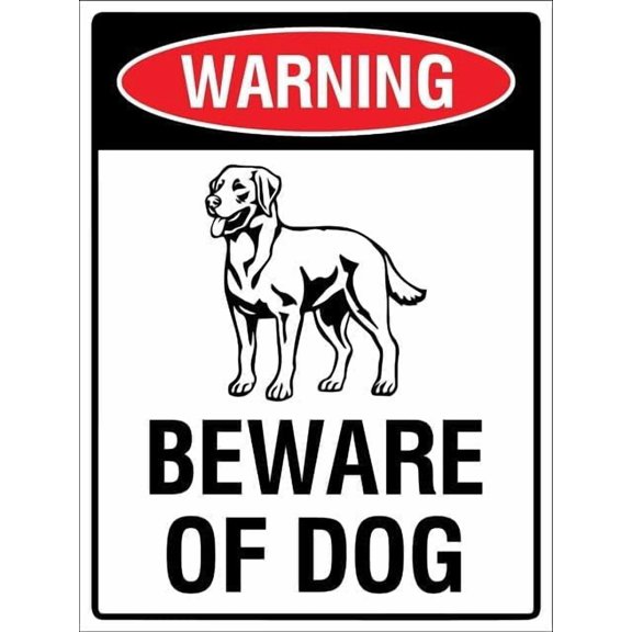 Warning Beware Of Dog Labrador Sign Safety Restriction Alert Attention Caution Warning Notice Aluminum Metal Tin 8"X12" Sign Plate