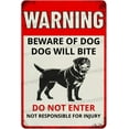 thumbnail image 1 of Warning Beware Of Dog Sign Dog Will Bite Rottweiler Metal Tin Signs Outdoor Yard Sign Metal Tin Sign 8x12 Inch, 1 of 6