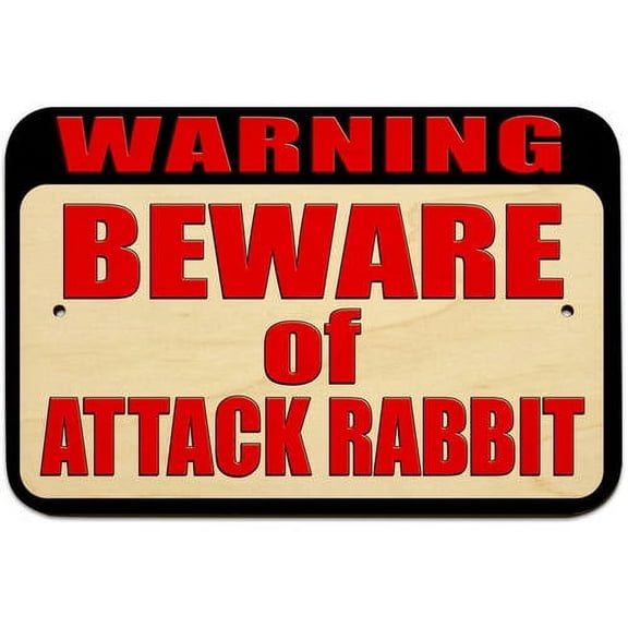 Warning Beware of Attack Rabbit Sign