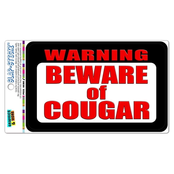Warning Beware of Cougar SLAP-STICKZ(TM) Automotive Car Window Locker Bumper Sticker