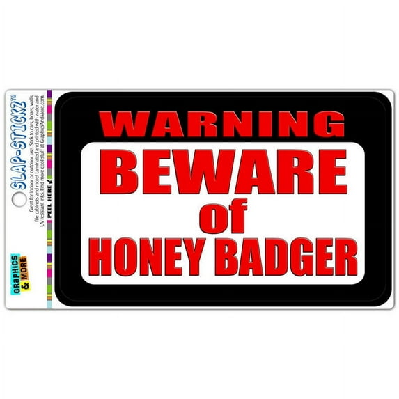 Warning Beware of Honey Badger Automotive Car Window Locker Bumper Sticker
