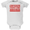thumbnail image 1 of Warning Big Brother Soft Baby One Piece White 3-6 M, 1 of 1