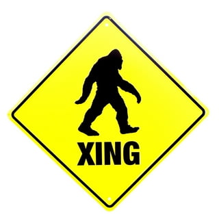 Warning Bigfoot Crossing XING Tin Sign Sasquatch Man Cave Rustic Home Bar Decor Warning Bigfoot Crossing XING Tin Sign Sasquatch Man Cave Rustic Home Bar Decor