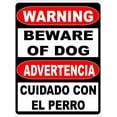 Warning Bilingual Beware of Dog Sign. English & Spanish Safety Signs. 8