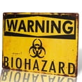 thumbnail image 1 of - Warning Biohazard Hazard Sign Hazard Labels Novelty Metal Sign, 1 of 5