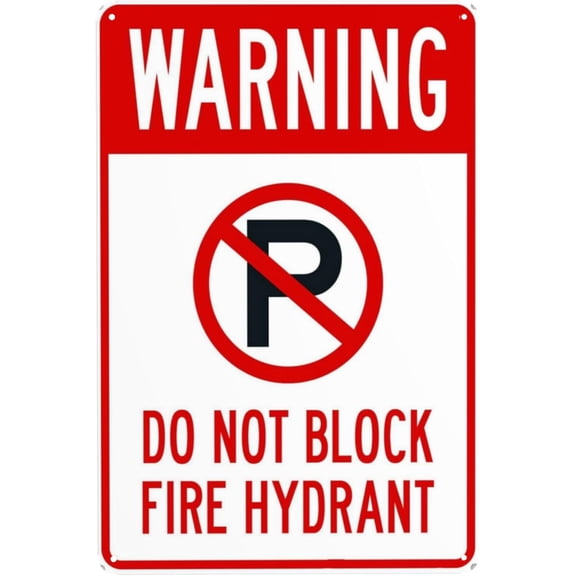 Warning Do Not Block Fire Hydrant Sign – 8x12 Inch Reflective RustFree Aluminum,HighVisibility & Weatherproof,Emergency Access Safety Sign for Parking Area or Private Property