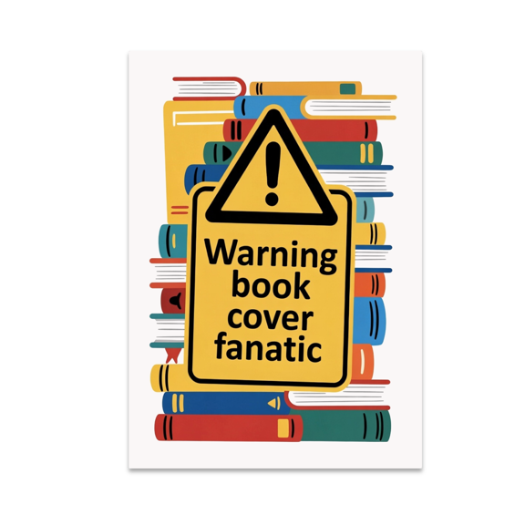 Warning Book Cover Fanatic - Book Lover - 13x19 Poster Print