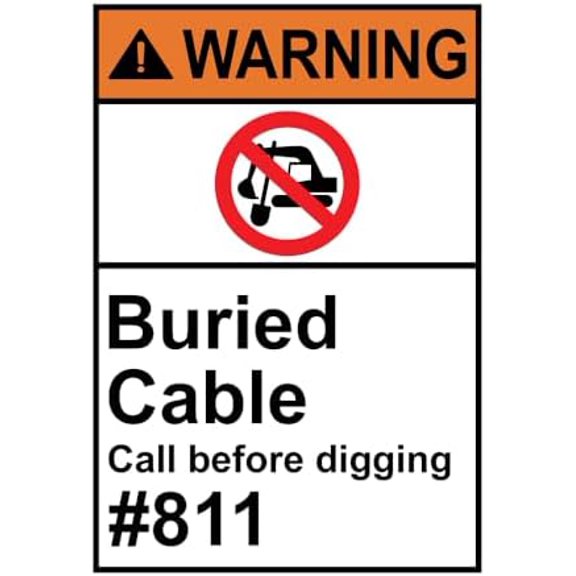 Warning Buried Cable Call Before Digging #811 Sign with Symbol Call Before Digging Signs Attention-Grabbing Safety Warning Caution Metal Tin Sign 8x12 inch