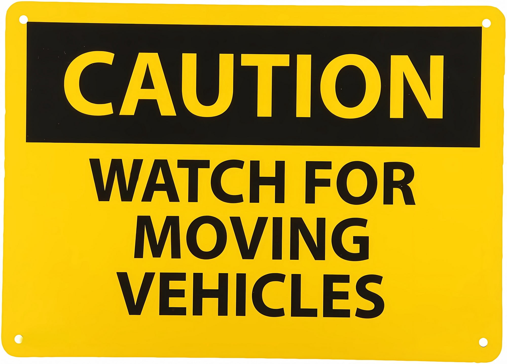 Warning Caution Watch for Moving Vehicles Alert Sign - 8"x12" Yellow ...