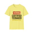 thumbnail image 1 of Warning Certified Teenager Don't Approach Men Women Humorous Turning 13th Years of Age Gift Unisex Softstyle T-Shirt, 1 of 4