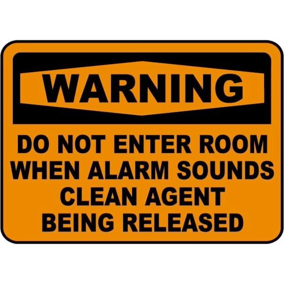 Warning Clean Agent Being Released Sign Signs Fire Extinguisher Metal Tin \8 x 12 Inch for Home or Work