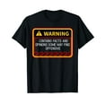 thumbnail image 1 of Warning Contains Facts May Find Offensive Humor T-Shirt Black Tee, 1 of 5