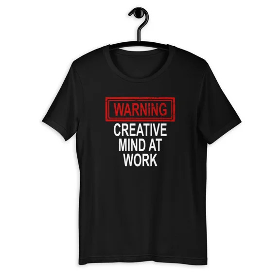 Warning Creative Mind At Work Funny Short-Sleeve Unisex T-Shirt