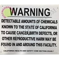 thumbnail image 1 of Warning DETECTABLE Amounts of Chemicals Known to The State of California to Cause Cancer, Birth Defects Sign (White,Rust Free-Aluminium, 10x12 inch) (ref-2201), 1 of 4