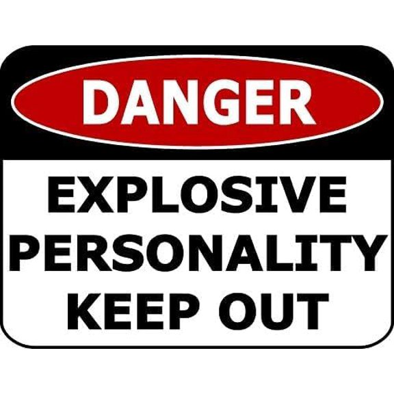 Warning Danger Explosive Personality Keep Out Metal Sign 8"x12", Aluminum Tin Durable, For Home Business Indoor Outdoor Humorous Intrusion Deterrent