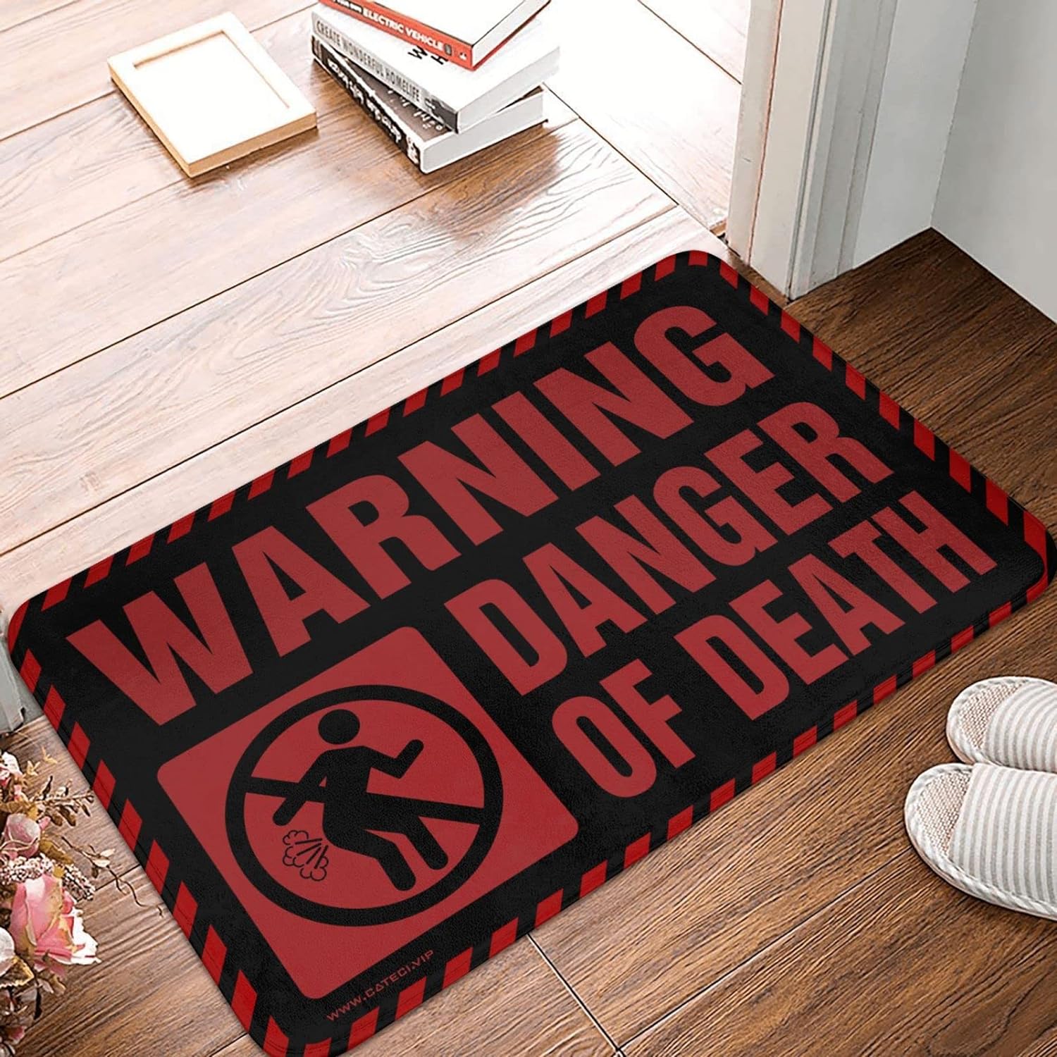 Warning Danger of Death Indoor Doormat NonSlip Front Door