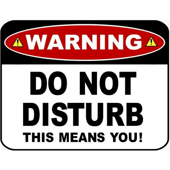 Warning Do Not Disturb This Means You! Funny Metal Aluminum Sign Size: 16 x 12 Inch