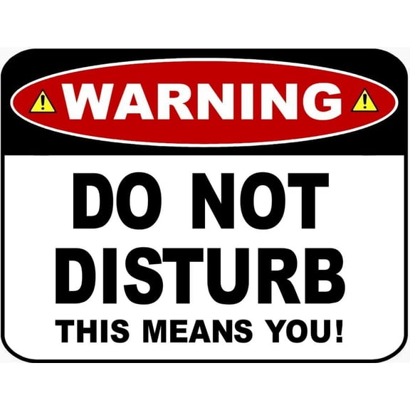 Warning Do Not Disturb This Means You! Funny Metal Sign Size: 8 x 12 Inch