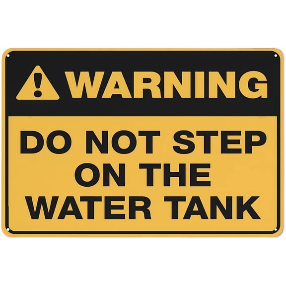 Warning Do Not Step On The Water Tank Sign - 8"x12" Warning Tin Sign for Home Kitchen Farm Garden Garage Wall Decor, Water Tank, Access Prohibition