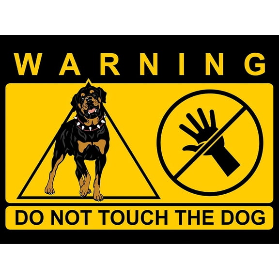 Warning Do Not Touch The Rottweiler Metal Tin Sign - 12×8 Inches, Home Outdoor Yard Fence Security Decor