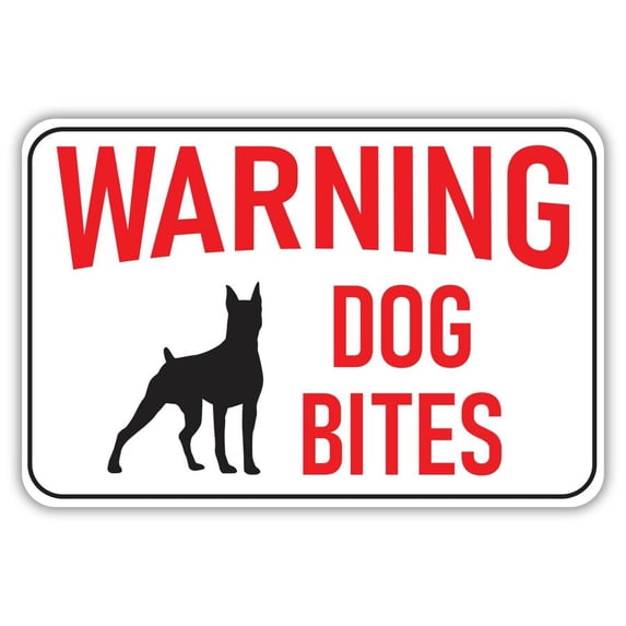 Warning Dog Bites Metal Sign Size: 16 x 12 Inch