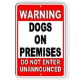 thumbnail image 1 of Warning Dogs On Premises Do Not Enter Unannounced Metal Sign Beware of Dog, 1 of 5