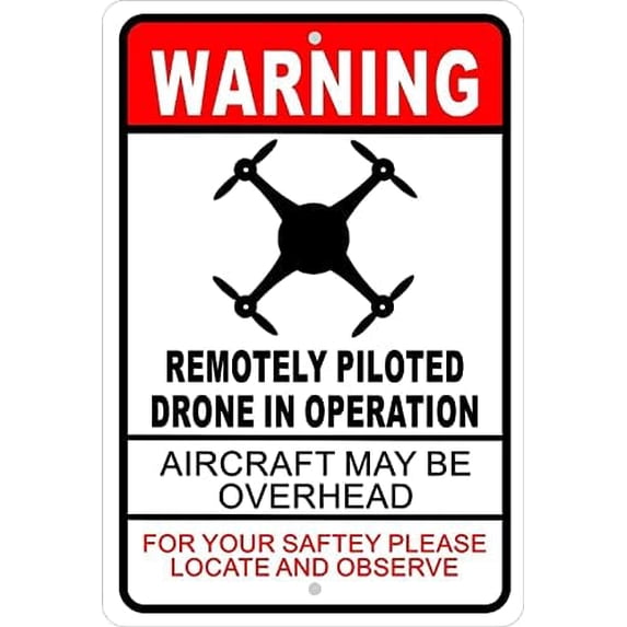 Warning Drone in Operation Aircraft Overhead Signs Warning Traffic Road ...