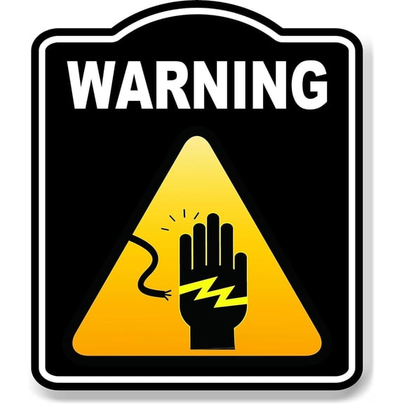 Warning Electric Risk Caution OSHA Danger BLACK Aluminum Composite Sign, 15"x18"