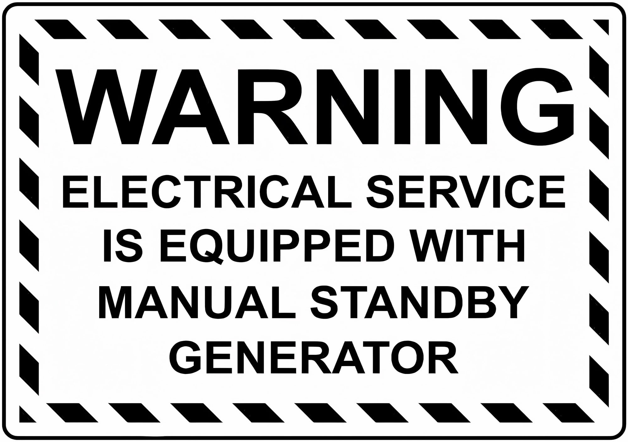Generator Service Sticker Hours Warning Electrical Service with Manual Standby Generator Sign - 8